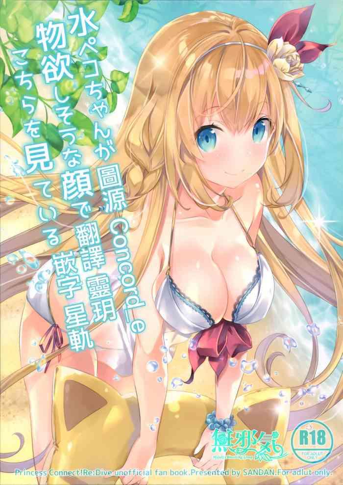 Mizu Peco-chan ga Monohoshisou na Kao de Kochira o Miteru - Princess connect hentai 4