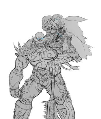 Dominatrix Lich King Anduin and Death Knight Garrosh- World of warcraft hentai Chichona 26